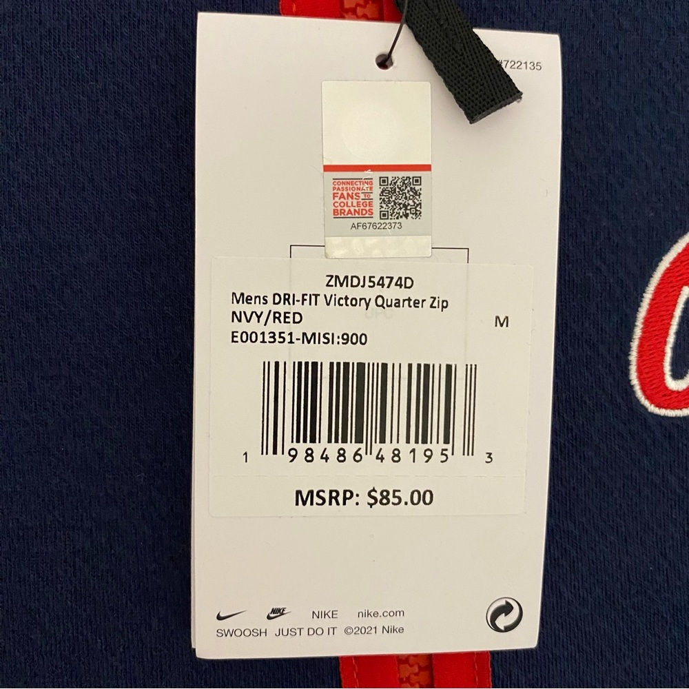 Nike Victory Dri-Fit Quarter Zip Ole Miss Mens Medium Blue Pullover NWT - Picture 9 of 12